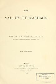 Cover of: valley of Kashmir.