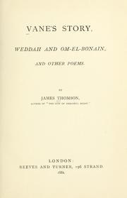 Cover of: Vane's story: Weddah and Om-el-Bonain, and other poems.