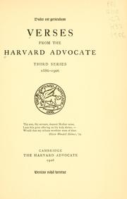 Verses from the Harvard Advocate by Harvard Advocate (Firm).