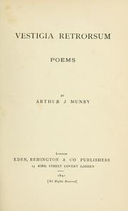 Cover of: Vestigia retrorsum: poems