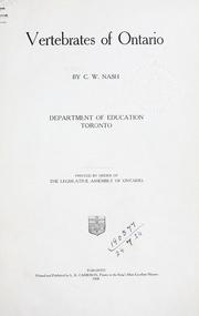 Cover of: Vertebrates of Ontario. by Charles W. Nash