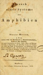 Cover of: Versuch eines Systems der Amphibien