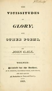 Cover of: The vicissitudes of glory, and other poems.