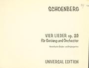 Cover of: Vier Lieder für Gesang und Orchester by Arnold Schoenberg