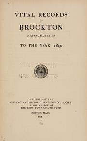 Cover of: Vital records of Brockton, Massachusetts by Brockton (Mass.)