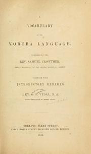 Cover of: A vocabulary of the Yoruba language