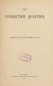 Cover of: vivisection question