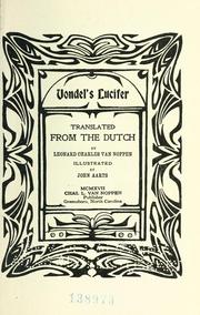 Cover of: Vondel's Lucifer by Joost van den Vondel