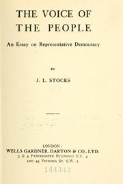 Cover of: The voice of the people by J. L. Stocks