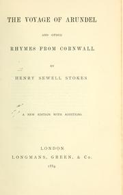 Cover of: voyage of Arundel | Henry Sewell Stokes
