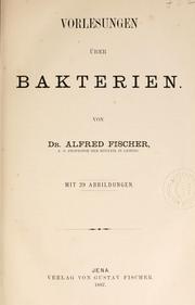 Cover of: Vorlesungen über Bakterien.