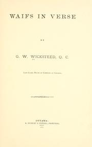 Cover of: Waifs in verse by G. W. Wicksteed