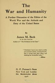 Cover of: The war and humanity by James M. Beck