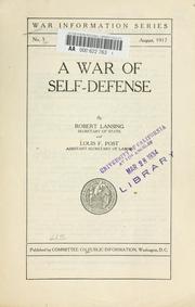 Cover of: A war of self-defense