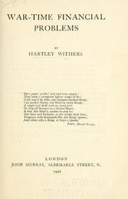 Cover of: War-time financial problems by Withers, Hartley