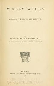 Cover of: Wells wills by Frederic William Weaver