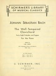 Le clavecin bien tempéré ... de J. Seb. Bach by Johann Sebastian Bach