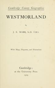 Cover of: Westmorland by J. E. Marr