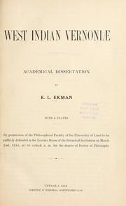 Cover of: West Indian Vernoniae. | Erik Leonard Ekman