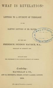 What is revelation? by Frederick Denison Maurice