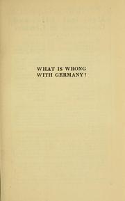 Cover of: What is wrong with Germany?