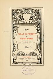 Cover of: What is poetry?