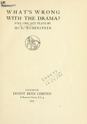 Cover of: What's wrong with the drama?  Five on act plays.