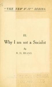 Cover of: Why I am not a socialist.