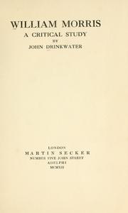 Cover of: William Morris: a critical study