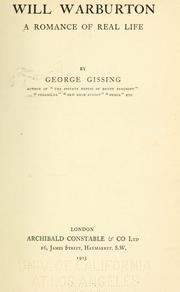 Cover of: Will Warburton by George Gissing, George Gissing