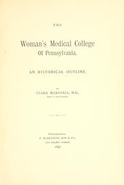 Cover of: Woman's Medical College of Pennsylvania: an historical outline