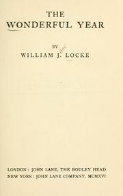 Cover of: The wonderful year by William John Locke