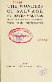 Cover of: The wonders of salvage by David Masters
