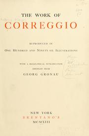 Cover of: work of Correggio