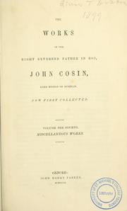Cover of: Works. by John Cosin