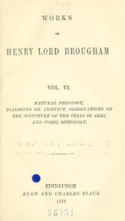 Cover of: The works of Henry, lord Brougham and Vaux.