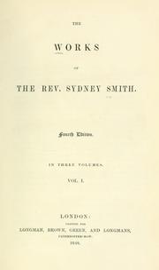 Cover of: works of the Rev. Sydney Smith.