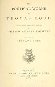 Cover of: poetical works of Thomas Hood | Thomas Hood