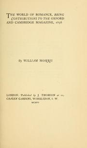 Cover of The world of romance by william morris