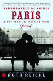 Cover of: Remembrance of Things Paris by Gourmet Magazine Editors