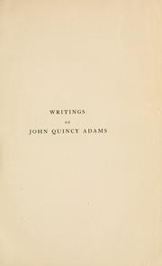 Writings of John Quincy Adams