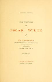 Cover of: The Writings of Oscar Wilde: De Profundis