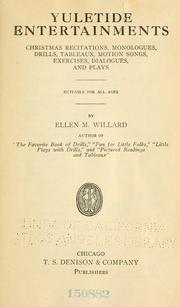 Cover of: Yuletide entertainments by Ellen M. Willard