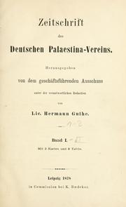 Cover of: Zeitschrift des Deutschen Palästina-Vereins. by 