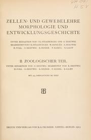 Cover of: Zellen- und gewebelehre, morphologie und entwicklungsgeschichte