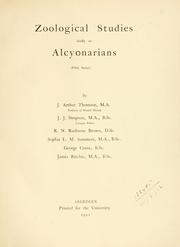 Cover of: Zoological studies chiefly on alcyonarians: (fifth and sixth series)