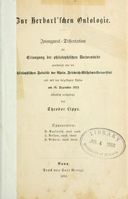 Cover of: Zur Herbart'schen Ontologie.