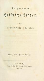 Cover of: Zweyhundert christliche Lieder.