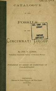 Cover of: Catalogue of the fossils for the Cincinnati group