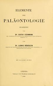 Cover of: Elemente der paläontologie bearbeitet by Gustav Steinmann